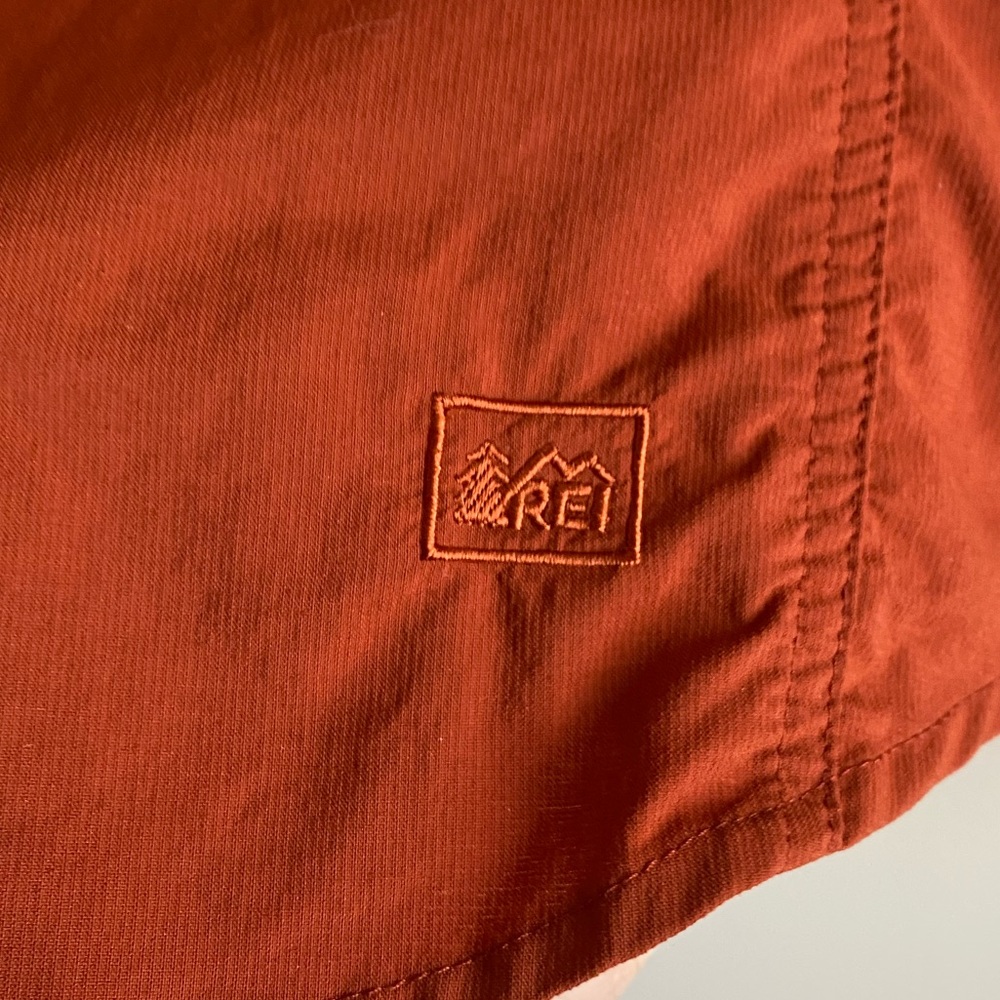 REI Co-op long-sleeve button up shirt in a rust/orange color large - Picture 3 of 10